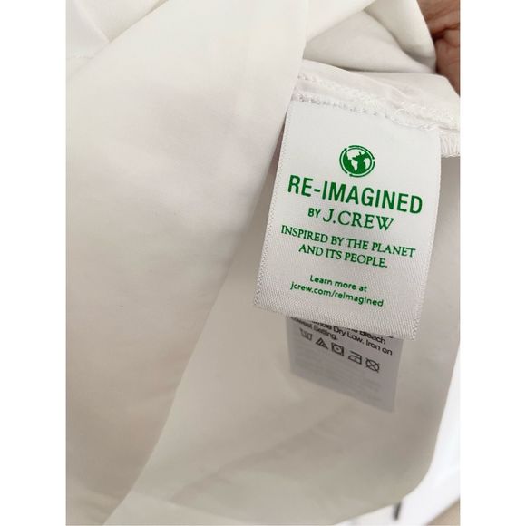 J. Crew 100% Cotton White Long Sleeve Collared Top NWT - Picture 5 of 6